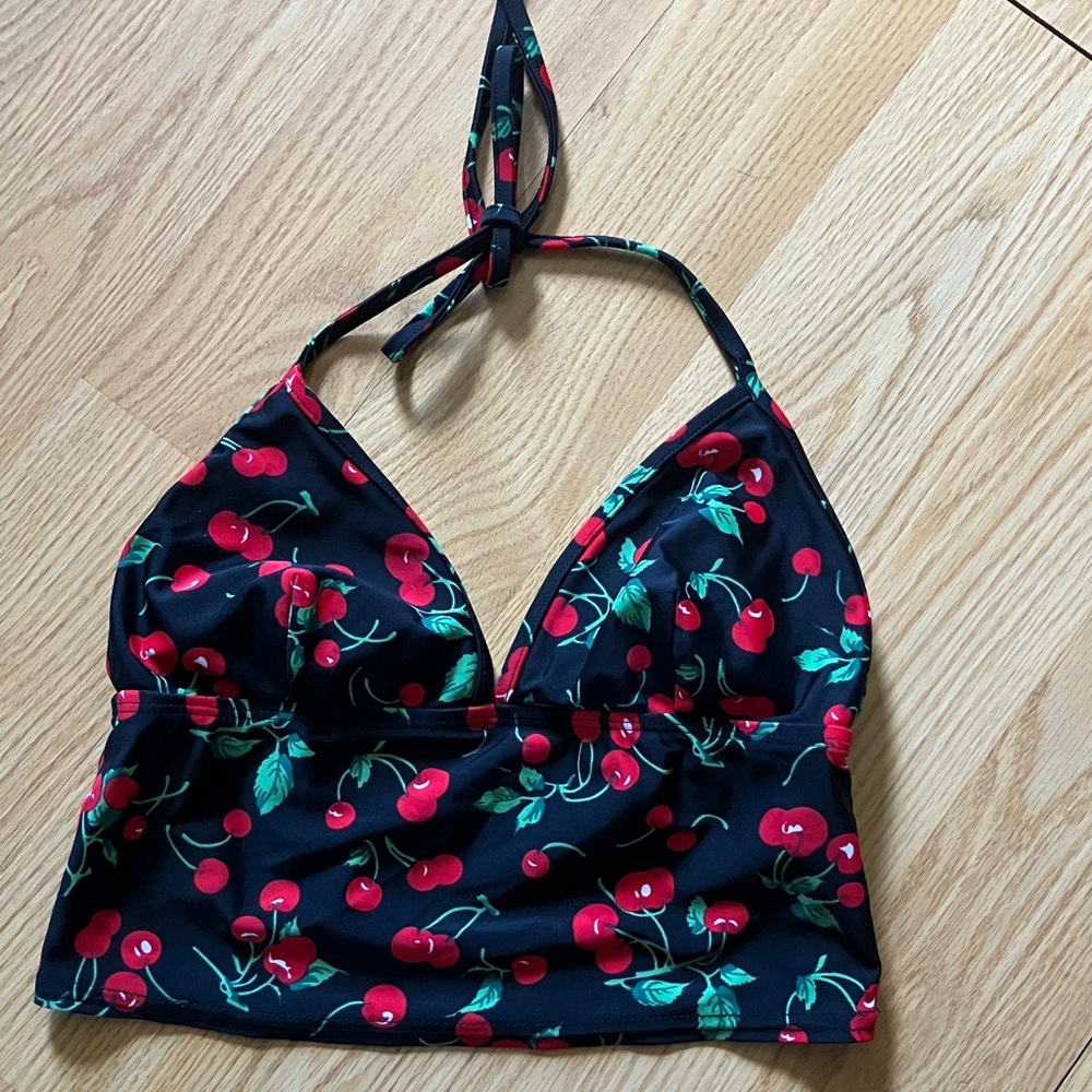 Hobie Black and Red Cherry Bikini Top